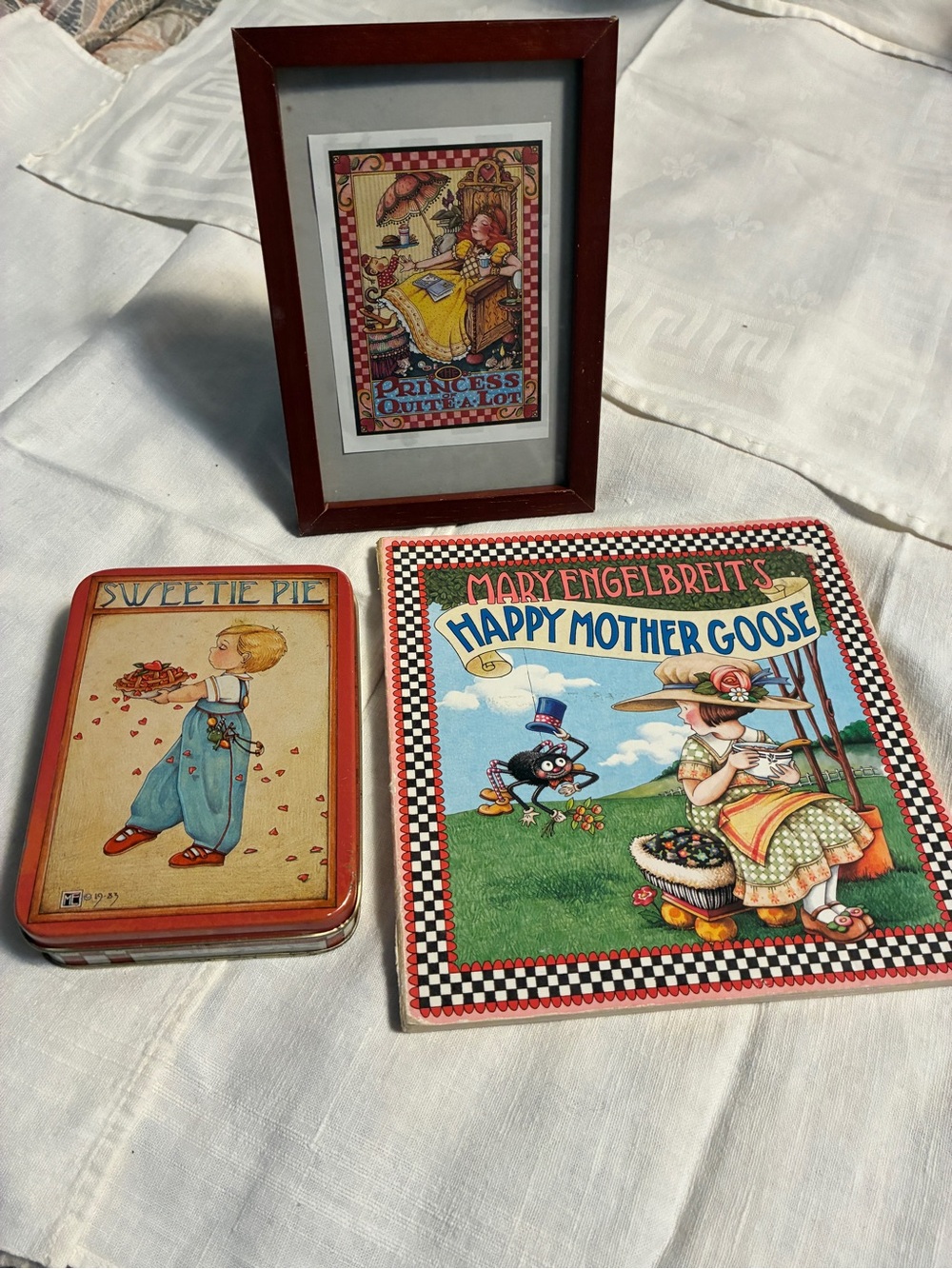 Mary Engelbreit's Happy Mother Goose Book, Sweetie Pie Tin Framed Vintage Art